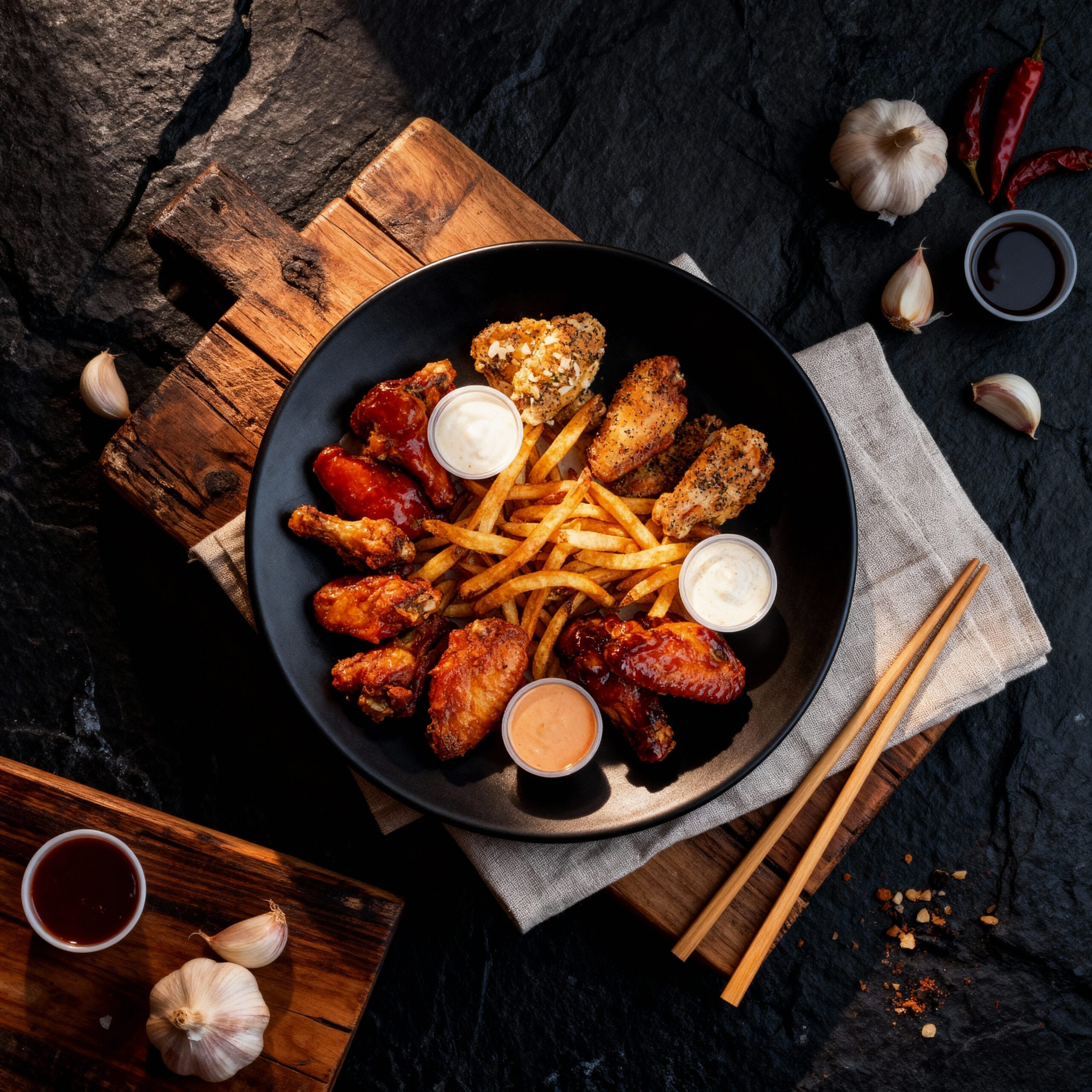 9 wing flavor Combo meal