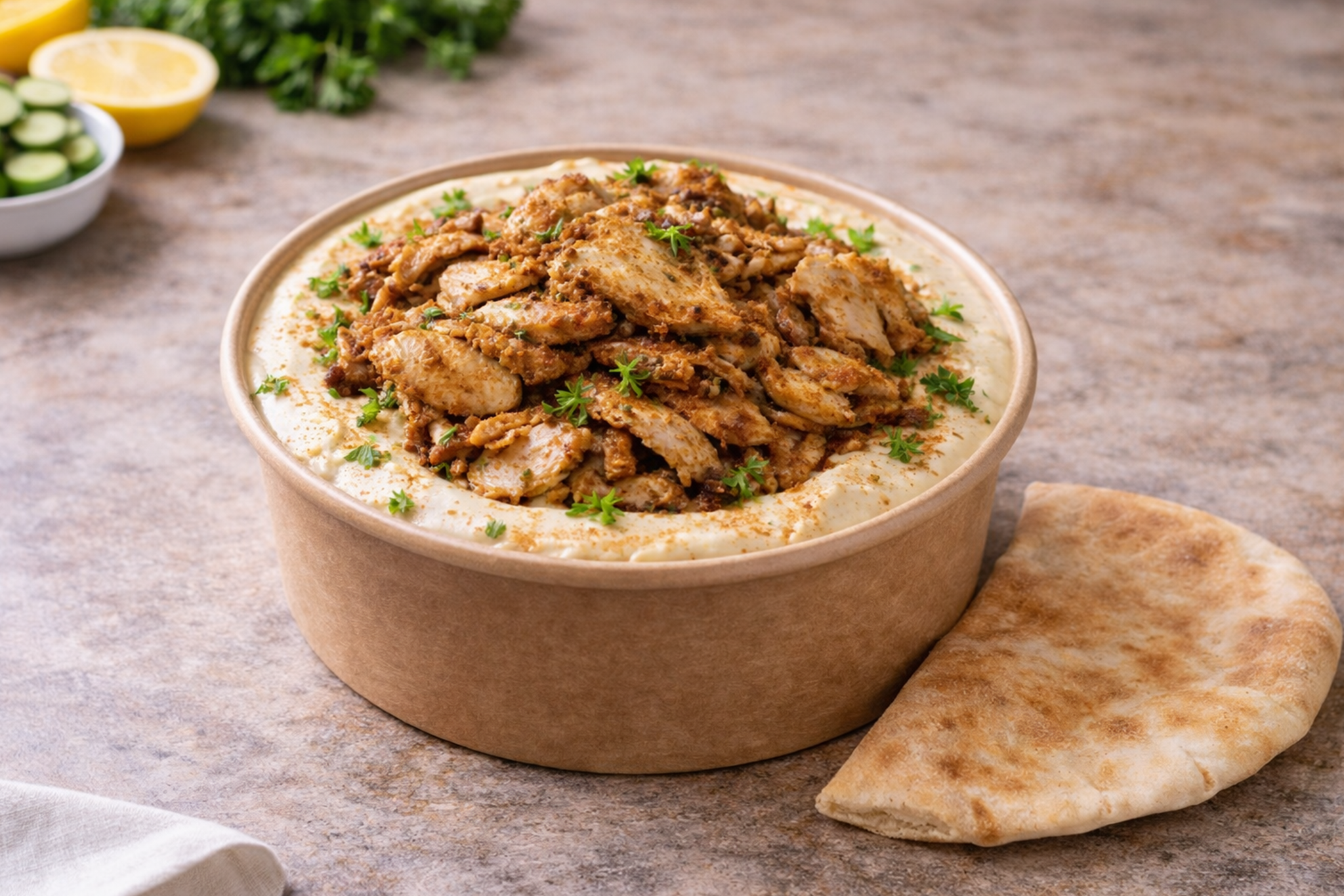 Chicken Over Hummus